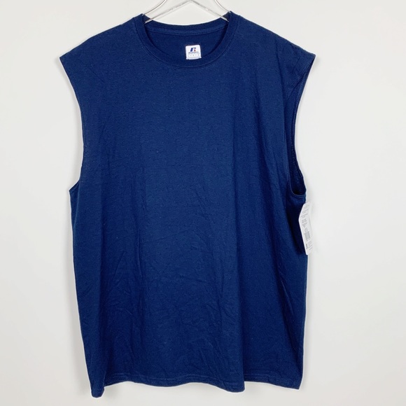 Russell Athletic Navy Sleeveless Tee sz L NWT! - Picture 1 of 9